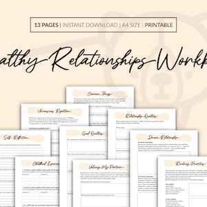 Healthy Relationships Workbook, Couples Therapy Journal, Relationship Essentials Therapy Bundle, Partner Communication Therapy, Digital PDF