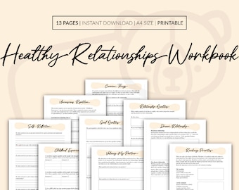 Healthy Relationships Workbook, Couples Therapy Journal (Digital PDF)