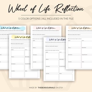 Wheel of Life Worksheet Template, Wheel of Life Printable Planner ...