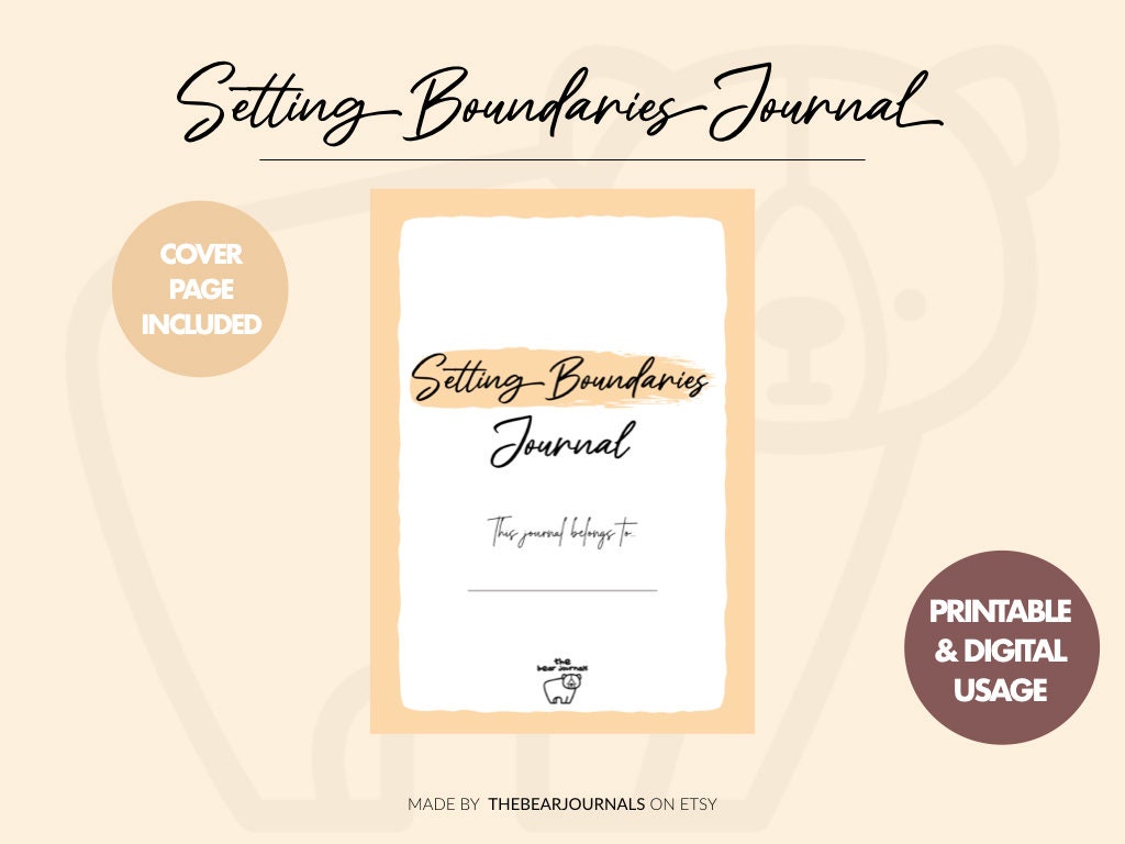 Setting Boundaries Journal, Boundary Worksheet, Boundary Setting Bundle
