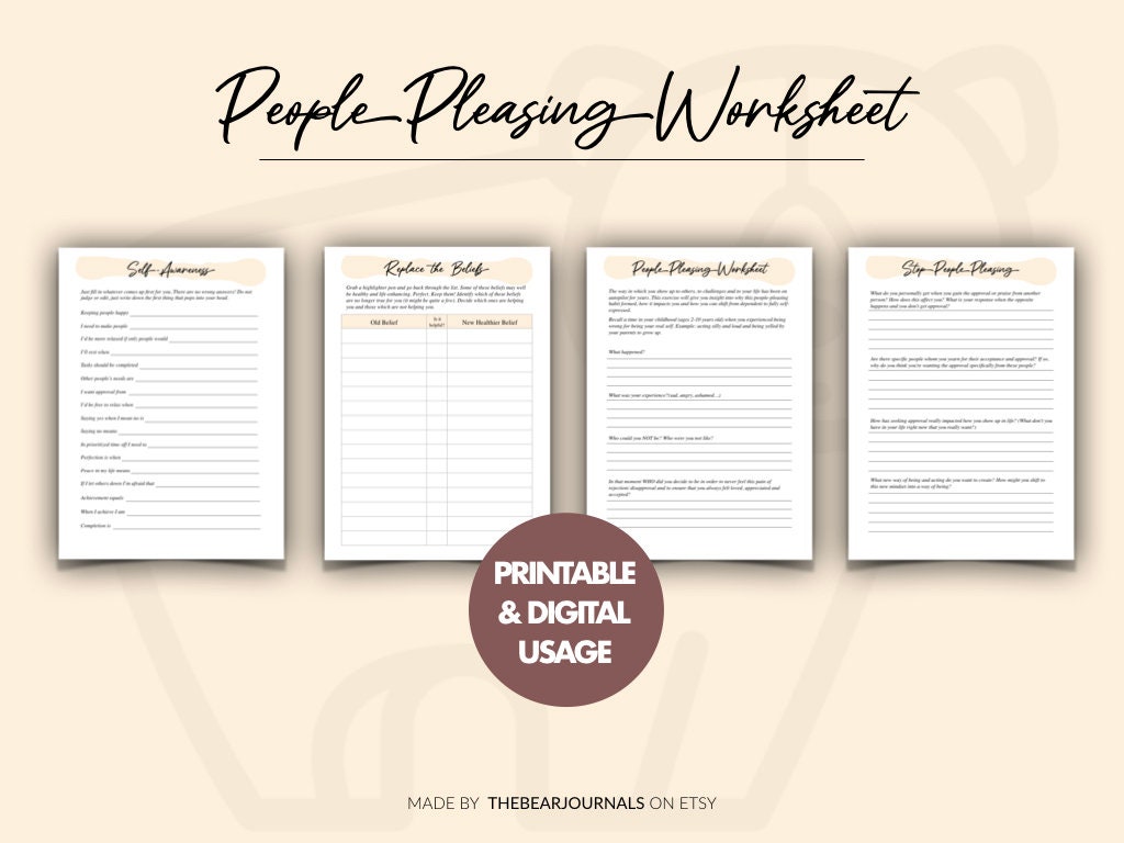 People Pleasing Worksheet People Pleasing Workbook Setting Healthy People Pleasing Worksheet People Pleasing Workbook Setting Healthy