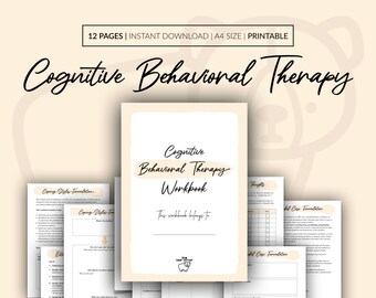 CBT Workbook, Reduce Stress, Anxiety Relief (Digital Download)