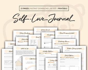 Self Love Journal, Self Care Planner, A4 Printable (Digital Download)