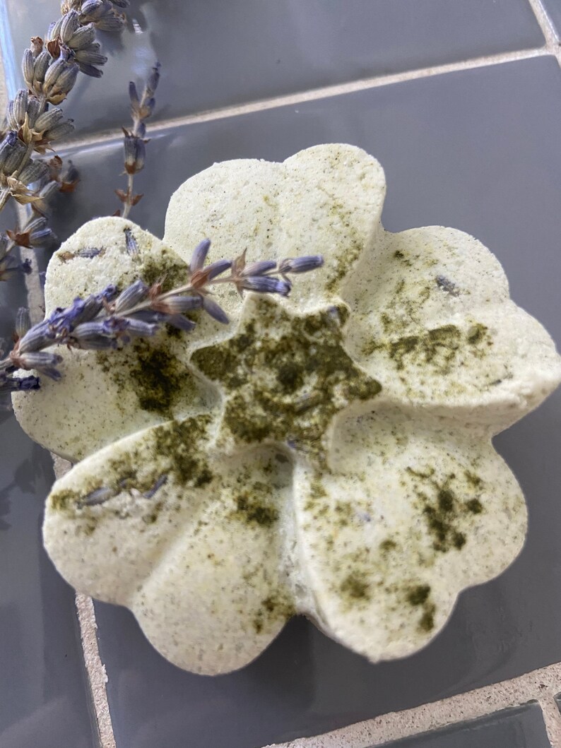 Green Tea Lavender Epsom Salt Bath Bomb image 1