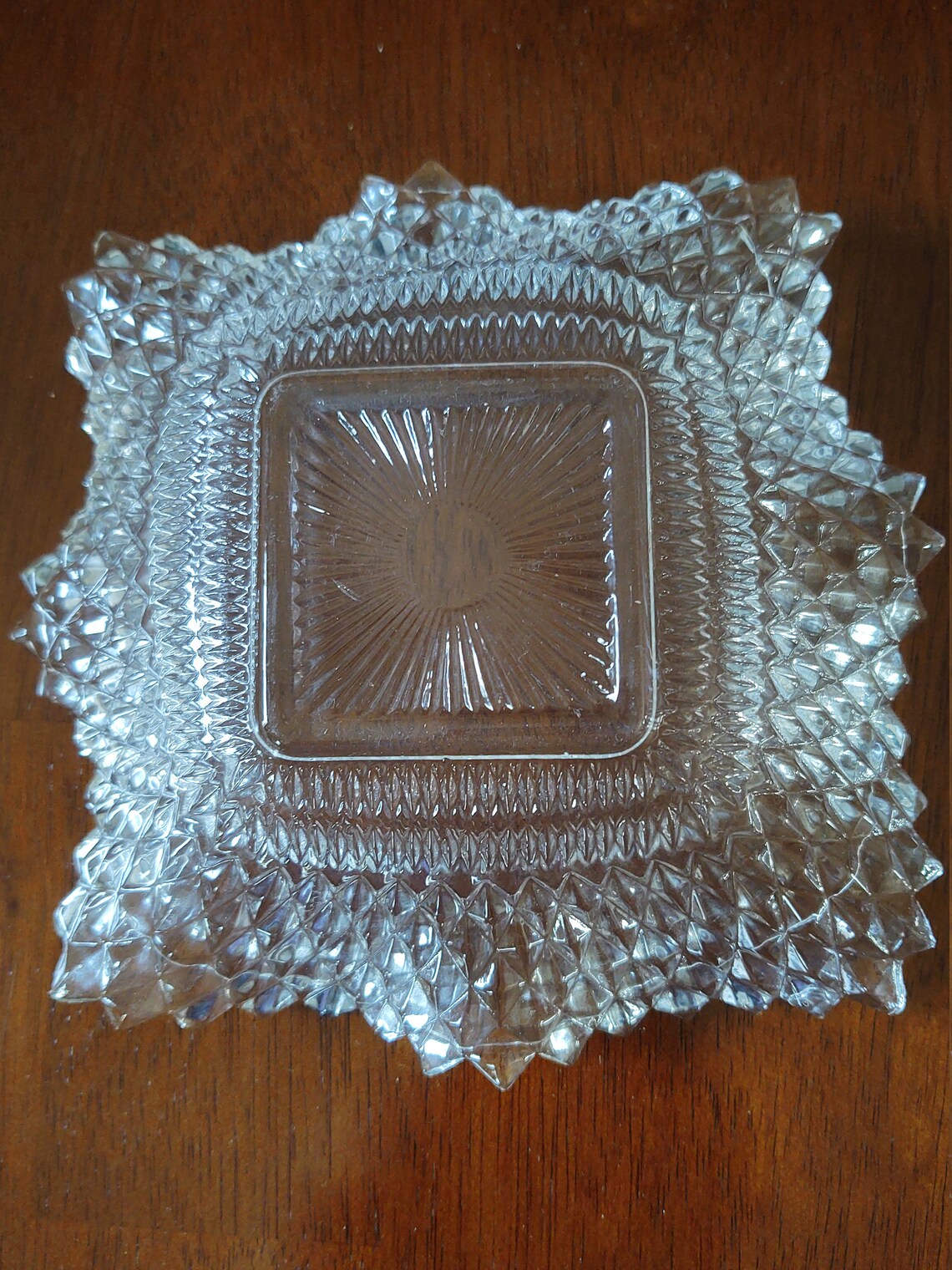 Vintage Crystal Cut Glass Candy Dish Etsy UK
