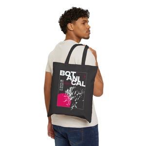 Chic Botanical Tote Bag | Eco-Friendly Canvas Travel Bag, Shopping Tote, Gift Bag, Floral Design, Sustainable Style