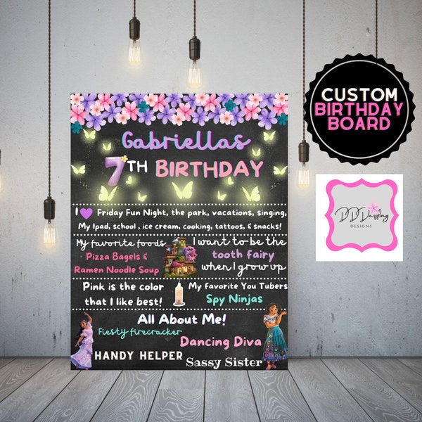 Encanto Party, Mirabel & Isabela, Custom Encanto Birthday Chalkboard, Table Top Sign, Gift Table Sign, Birthday Welcome Board, Digital Print