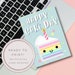 Rainbow Cake Birthday Card Printable Cake Day Card Happy - Etsy