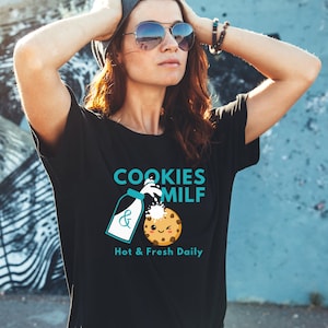 Cookies and MILF Unisex Comfort Colors T-shirt | Funny Mother Gift | Adult Humor | Mom Shirt