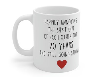 20th Anniversary Mug, 20th Anniversary Gifts For Couples, 20th Wedding Anniversary Cup, 20 Year Tin Anniversary Men 20 Yr Wedding