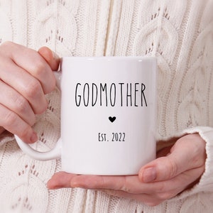 Godmother  Coffee Mug, Godmother Gift, Godmother Coffee Mug, Personalized Godmother Mug, Pregnancy Reveal for Godmother Custom Gift