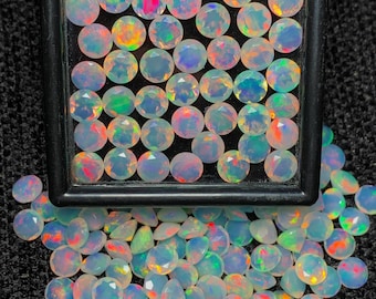 AAA+++ Quality Natural Ethiopian Opal Round Shape Faceted 3mm 4mm 5mm 6mm Welo Fire Top Quality Loose Gemstones For Jewelry Making & Gift