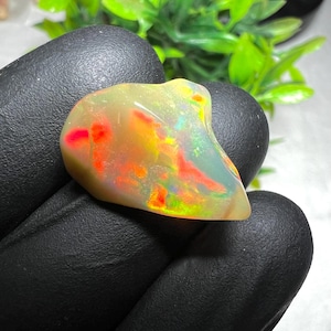 7.95 Cts AAA Grade Unique Red Fire Opal,  Healing Opal Crystal, Opal Uncut Beads, Opal Rough Beads, AAA Natural Ethiopian Opal Polish Rough