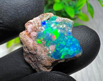 原石ブルーオパールクリスタル - 天然アフリカンオパール - オパール