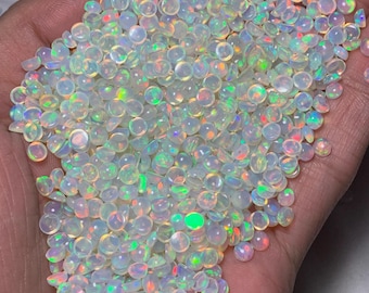 AAA+++ Quality Natural Ethiopian Opal Round Shape Cabochon 3mm 4mm 5mm 6mm Welo Fire Top Quality Loose Gemstones For Jewelry Making & Gift