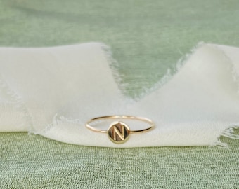Personalized Initial Ring: 14k Gold Filled Stacking Ring