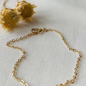 Dainty 14k Gold Filled Bracelet: Minimalist Layering Jewelry