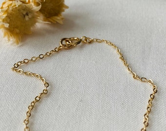 Dainty 14k Gold Filled Bracelet: Minimalist Layering Jewelry