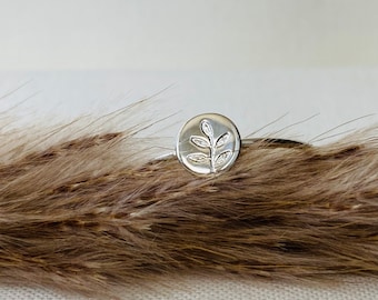 Sterling Silver Floral Ring: Hand Stamped Dainty Stacking Ring