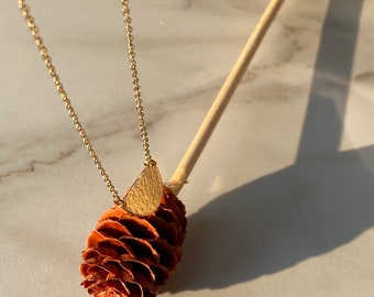 14k Gold Filled Half Moon Necklace: Hammered Minimalist Pendant