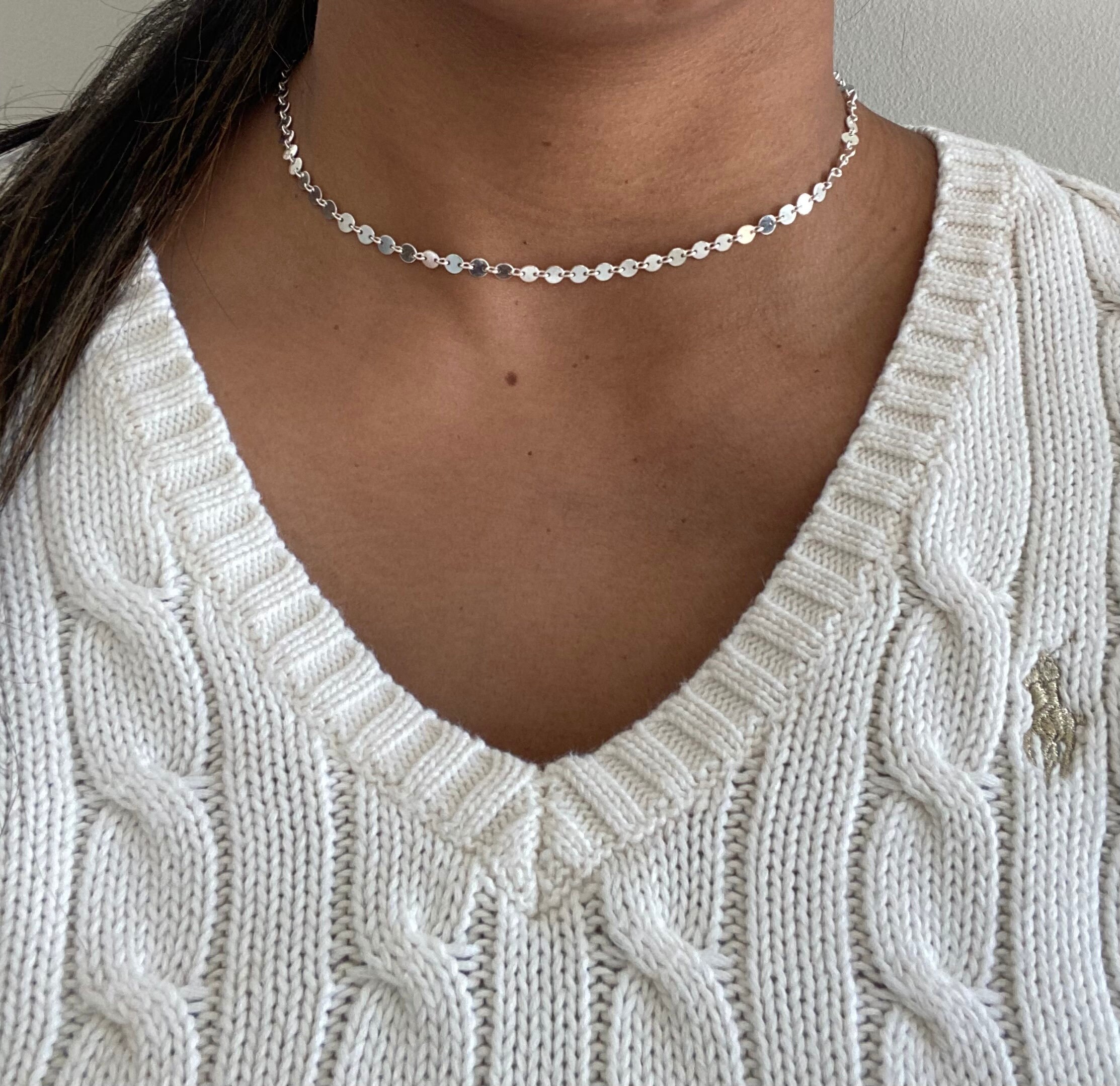 Dainty Silver Choker 925 Sterling 