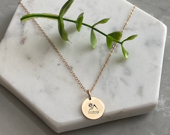 Gold Mountain Necklace: 14k Gold Filled Outdoorsy Jewelry