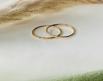 14k Gold Filled Stacking Ring: Thin, Smooth, Minimalist Band