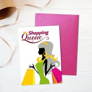 Shopping Queen Postkarte DIN A6 Karte mit Umschlag Geschenk Bild 1