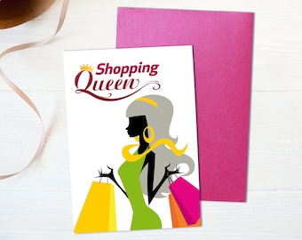 Shopping Queen | Postkarte | DIN A6 Karte mit Umschlag | Geschenk