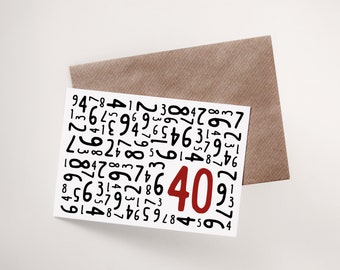 Einladung zum 40. Geburtstag | Glückwunschkarte | DIN A6 Karte mit Vintage Umschlag