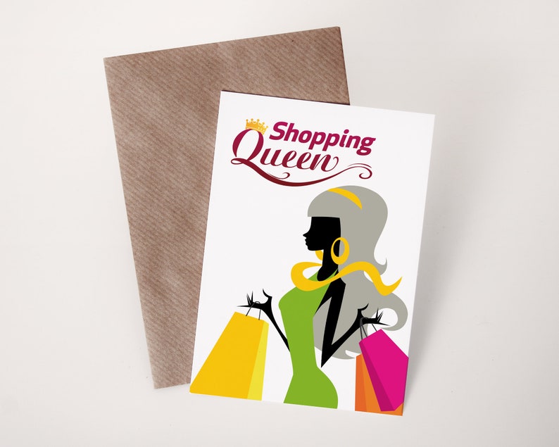 Shopping Queen Postkarte DIN A6 Karte mit Umschlag Geschenk Bild 2