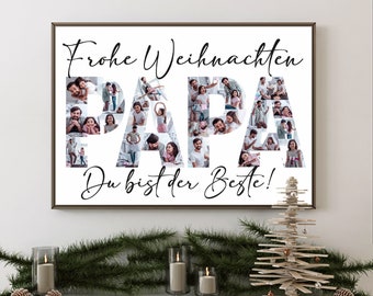 Weihnachtsgeschenk für Papa | Frohe Weihnachten | Fotocollage | Geschenk | Christmas | Poster | individuell | personalisiert