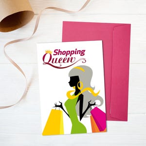 Shopping Queen | Postkarte | DIN A6 Karte mit Umschlag | Geschenk
