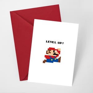 Super Mario | Geburtstagskarte | Level Up | Postkarte | Einladung | Geschenk
