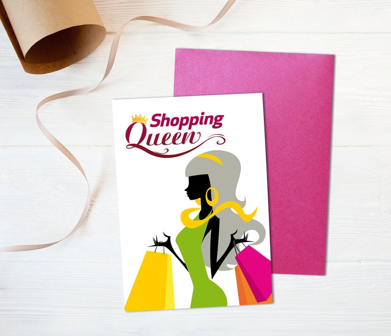 Shopping Queen Postkarte DIN A6 Karte mit Umschlag Geschenk Bild 2