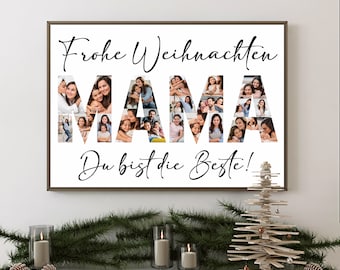 Weihnachtsgeschenk für Mama | Frohe Weihnachten | Fotocollage | Geschenk | Christmas | Poster | individuell | personalisiert