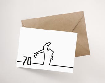 70. Geburtstag "LaLinea" | Geburtstagskarte | Einladung | Glückwunsch | 70er | 80er | 90er | retro | Geschenk