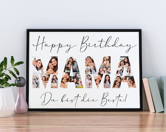 Geschenk Mutti | Geburtstag | Fotocollage | Mama | Muttertag | Happy Birthday | Poster | individuell | personalisiert