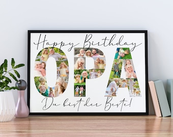 Geschenk für Opa | Geburtstag | Fotocollage | Alles Gute | Happy Birthday | Poster | individuell | personalisiert