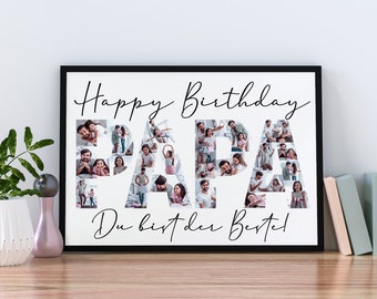 Geschenk Papa | Geburtstag | Fotocollage | Vatertag | Happy Birthday | Poster | individuell | personalisiert