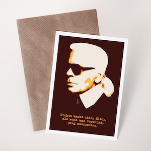 Karl Lagerfeld Karte zum Geburtstag | Postkarte | Kühlschrankkarte | DIN A6 Karte mit Umschlag | Geschenk