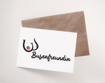 Busenfreundin | Postkarte | DIN A6 Karte mit Umschlag | Geschenk