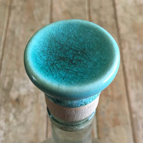 Turquoise Wine Stopper / Turquoise Wine Bottle Stopper / Turquoise Bottle Stopper / Turquoise Ceramic Stopper / Wine Gifts / Housewarming