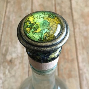Weltkarte Weinflasche Stopper / Landkarte Weinflasche / Welt Weinflasche / Rustikaler Weinkorken / Einweihungsparty / Gastgeschenk / Reise