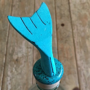 Zeemeermin wijn stop/zeemeermin staart wijn stop/blauwe zeemeermin stop/nautische decor/zeemeermin minnaar/wijn geschenken/strandhuis decor