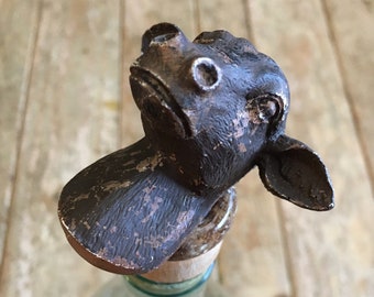 Cow Wine Bottle Stopper: Farmhouse Kitchen Decor