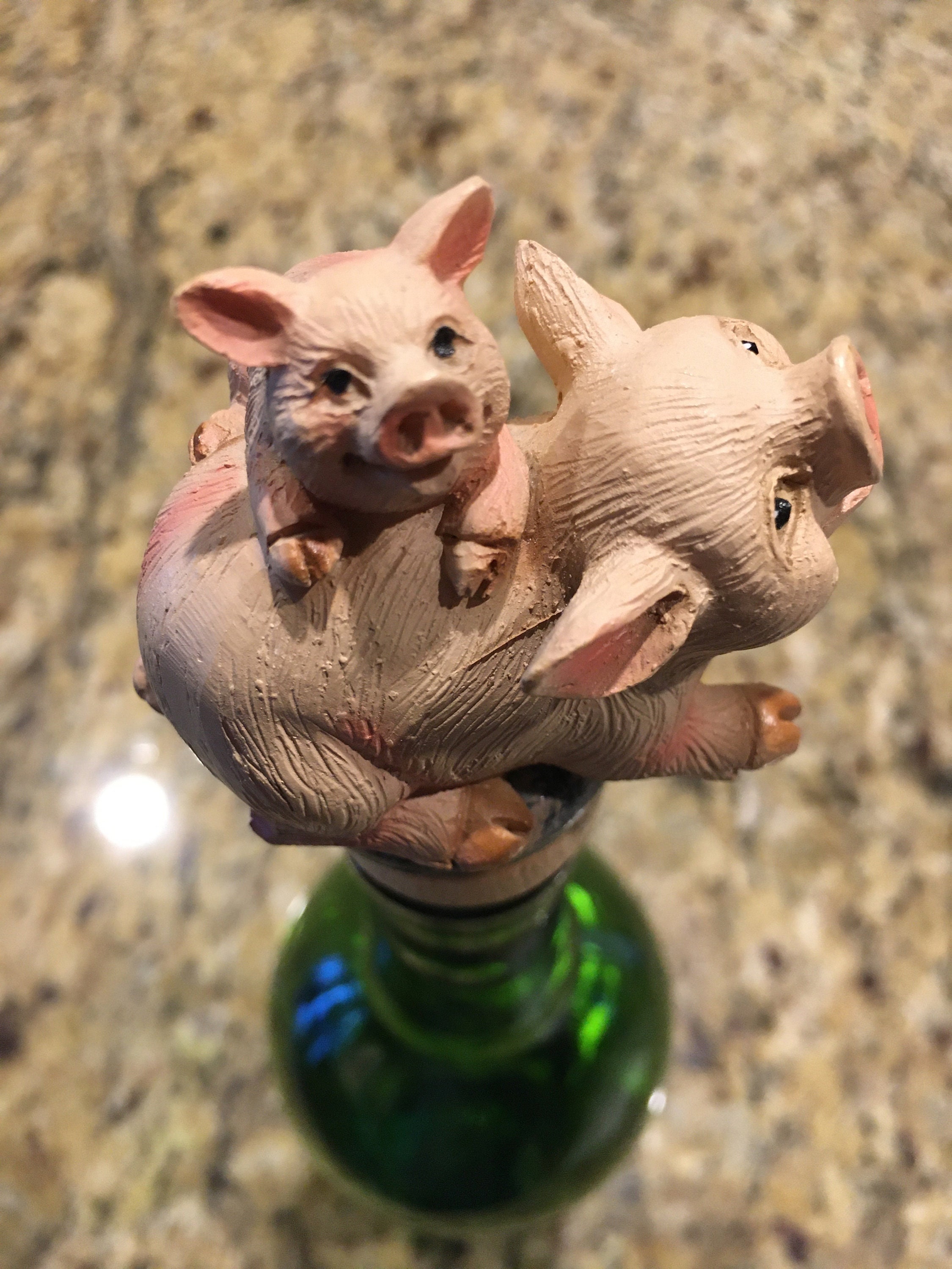 Mama & Baby Pig Wine Bottle Stopper / Pig Wine Stopper / Etsy
