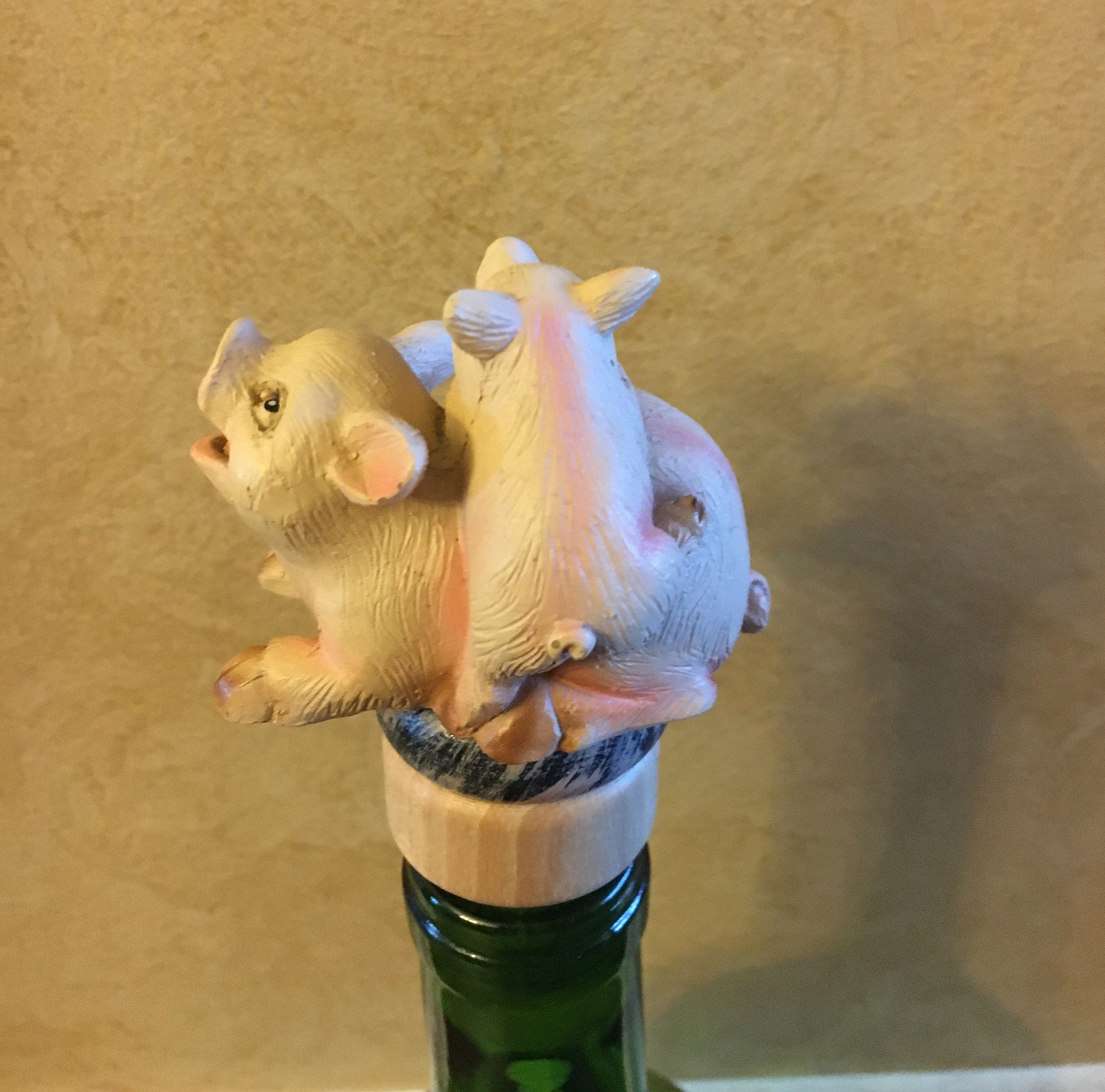 Mama & Baby Pig Wine Bottle Stopper / Pig Wine Stopper / Etsy