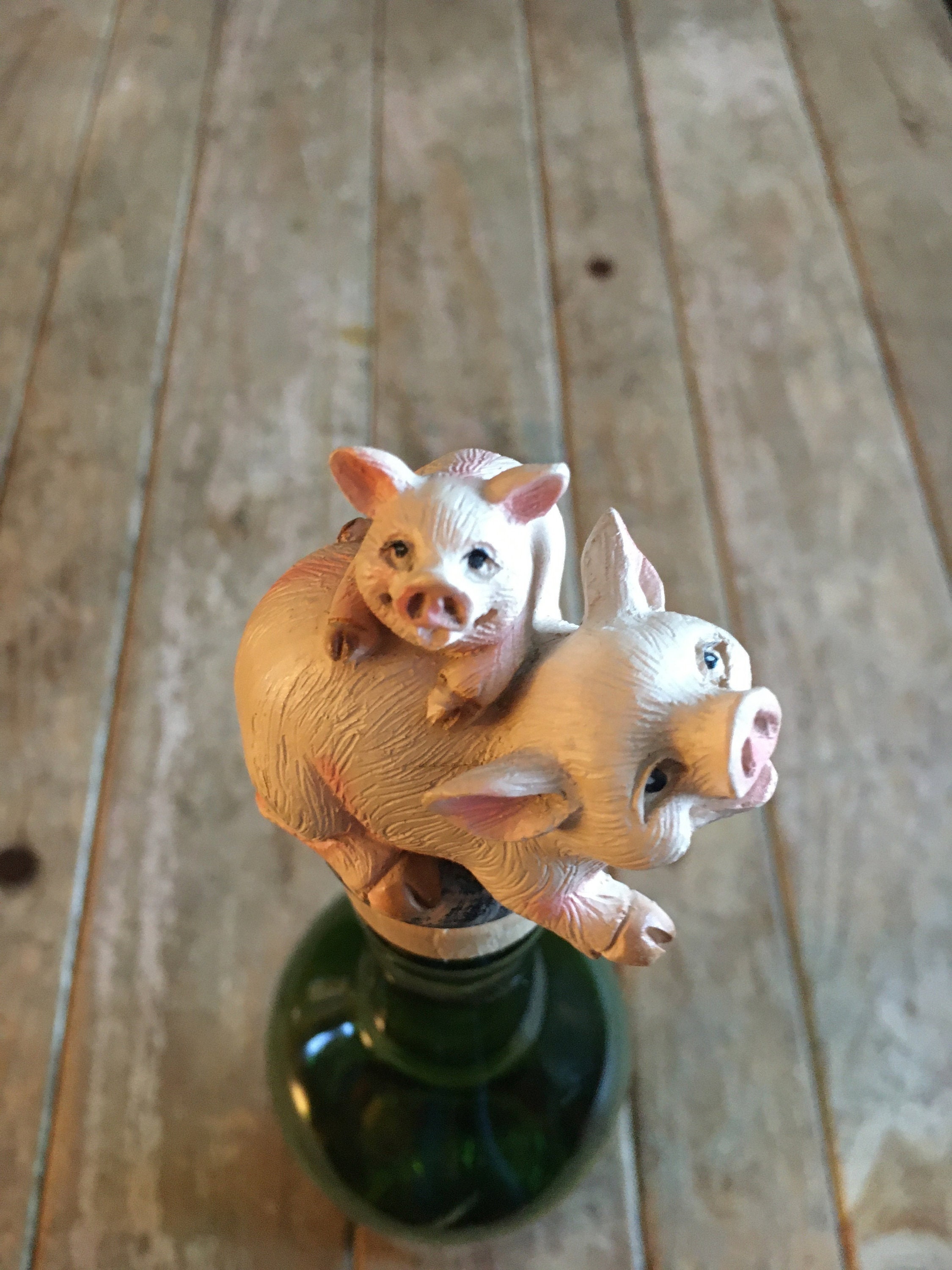 Mama & Baby Pig Wine Bottle Stopper / Pig Wine Stopper / Etsy