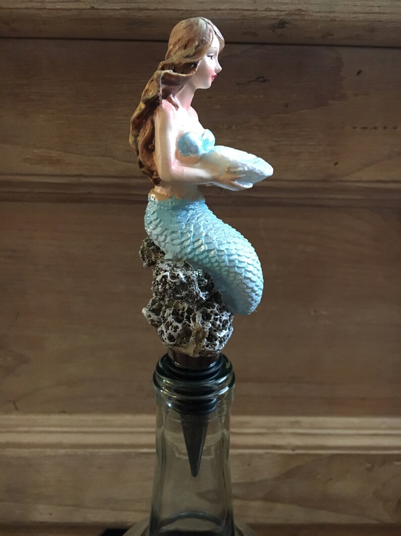 Christmas Gift / Mermaid Wine Bottle Stopper / Mermaid Wine Stopper